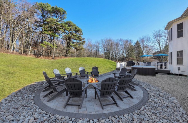 Spacious 6-bedroom Pocono Home with Hot Tub, Game and Theater rooms, Fire Pit!