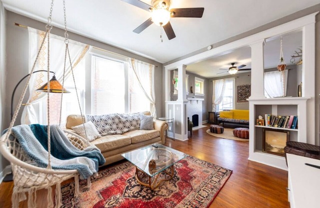 Spacious apartment with movie projector, office, and walk in closet