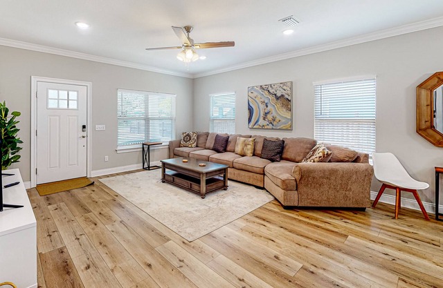 Spacious home with a yard, grill, W/D, and AC - prime location & dog-friendly