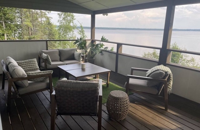 Spacious waterfront retreat with all the comforts of home.
