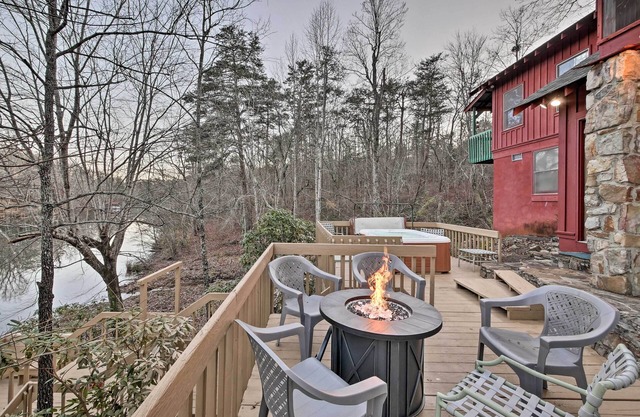 Spacious Waterfront Retreat w/ Dock & Hot Tub