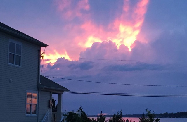 Spectacular sunsets and water views, only steps to beach and boardwalk!