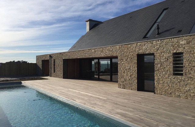 St-Malo / Cancale, neues Haus mit Pisc. beheizt, Hammam & Jacuzzi, 100% Meerblick