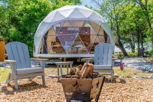 Stargazing domes on a farm