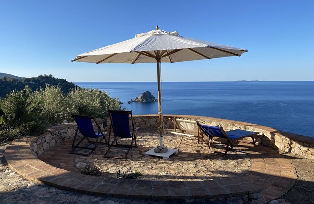 Stone house with breathtaking sea view and private beach