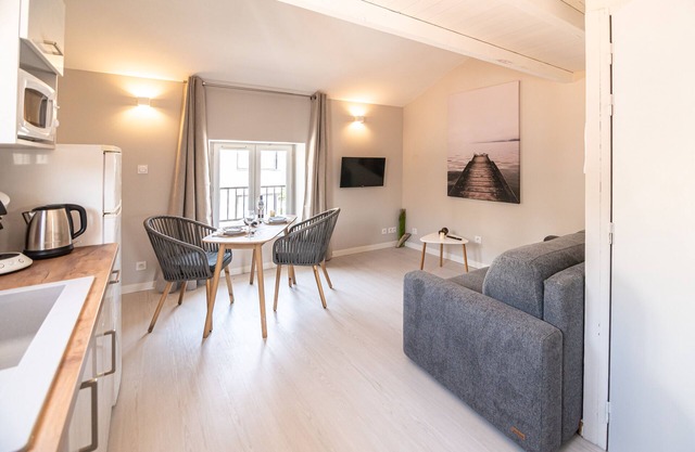 Apartment-Superior-Ensuite Bad-Blick auf das Wahrzeichen-Studio de standing