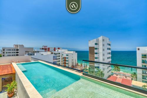 Studio with Rooftop Pool in Bucerias