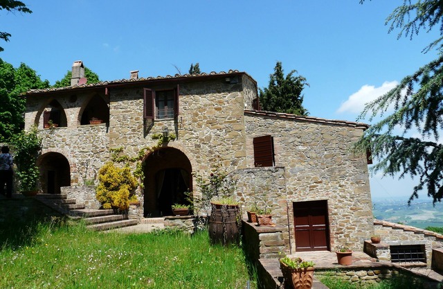 Haus bei Chianni/Casciana Terme, Garten mit Panorama Blick,Dorfnah, bis 9 Pers