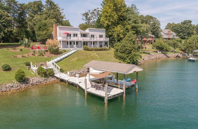 Stunning Lake Home with Private Dock, Spa, Fire Pit