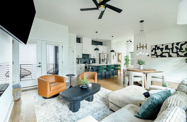 Stylish 3-Level Retreat | Rooftop Views + 2-Car Garage Near Downtown