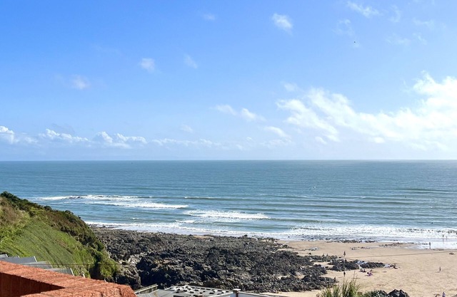 Stylish Rotherslade/Langland beach view apartment - 1 min from the beach
