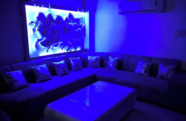 stylish vacation home with home theater, games zone and open terrace