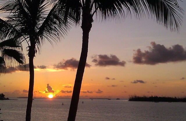 Sonnenuntergangsansichten an der Galeone