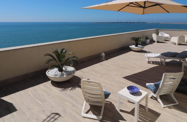Terrace of the Sirens Exclusive beachfront penthouse apartment in Pozzallo
