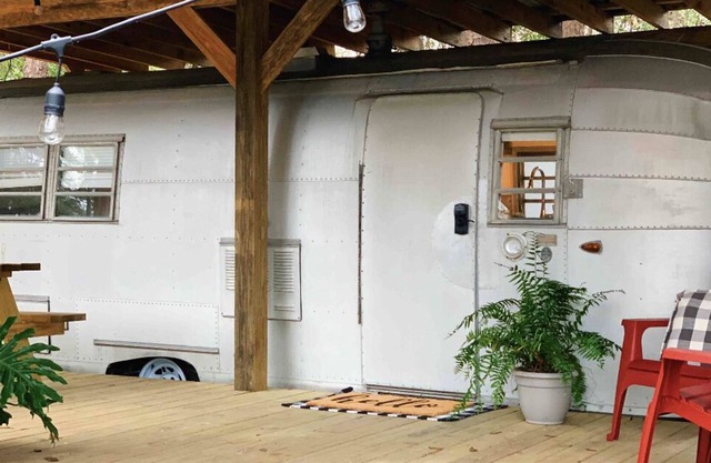 The ‘66 Avion Camper with Pool and Yard Games!