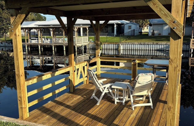 The Bass House water front canal with dock and WiFi.