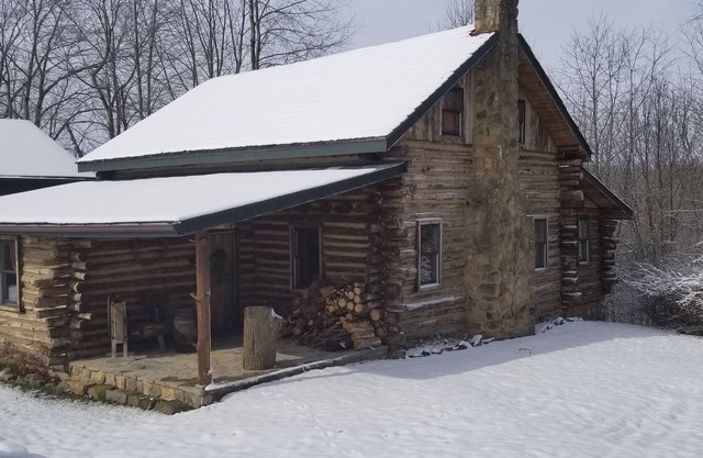 "The Cabin" A handcrafted Log Cabin with 1800's décor, trails and privacy!