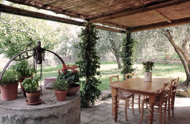 Das Haus Annavittoria / Garten im Dorf von Monticchiello