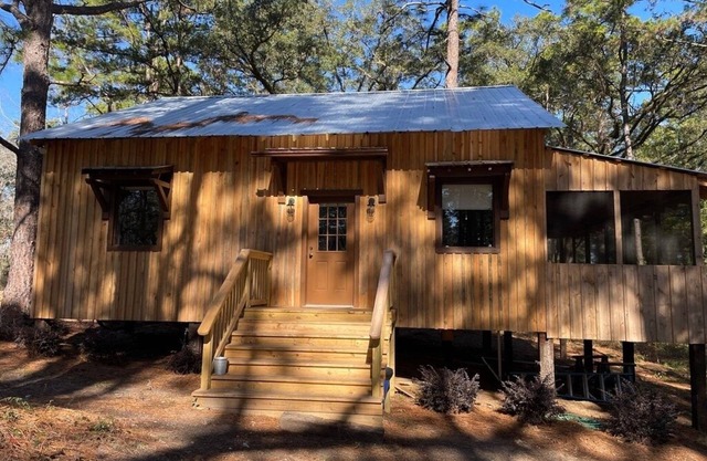 The Longleaf Cabin is our largest cabin ideal for 2 families and kids