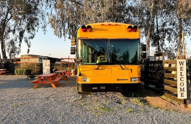 The Magic Skoolie Outdoor Glamping in Visalia