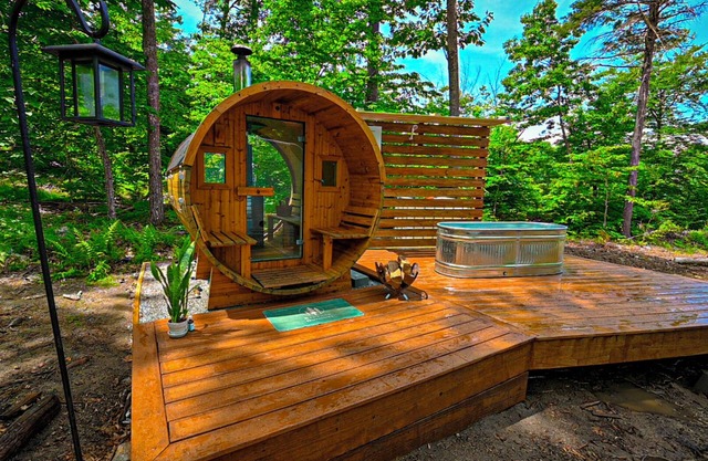 The Sanctuary Dome at Pine Hills Tree Farm nestled privately in the woods of NH