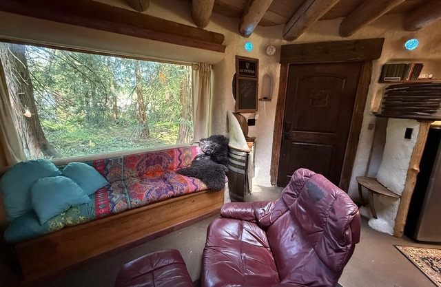 The Wobbly Hobbit- a unique cob studio in the forest.