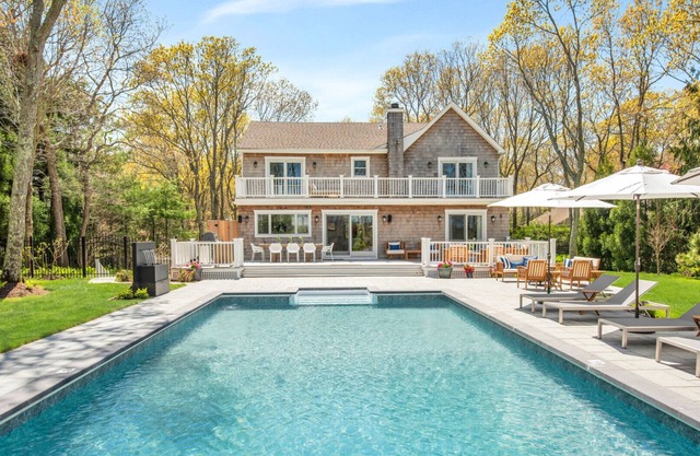 Timeless East Hampton retreat with amazing outdoor space, heated pool, wide...