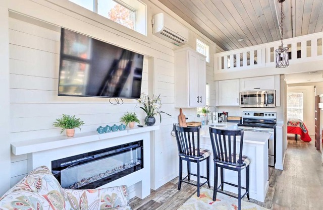 Tiny Home Retreat with Fire Pit about 3 Mi to Lake!