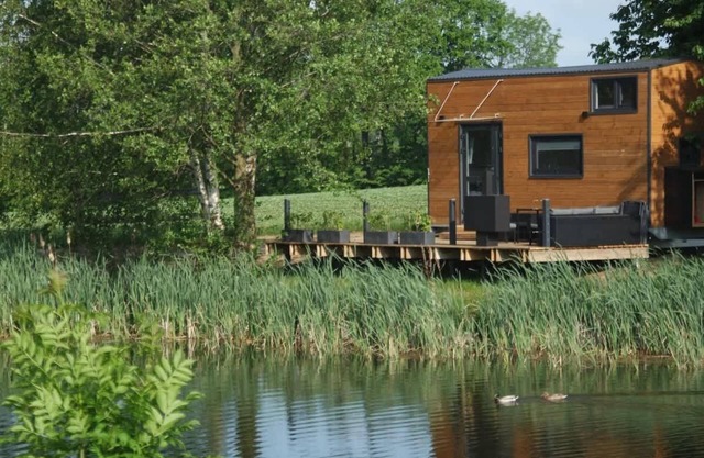 TinyHousebeiDresden1 direkt am Naturteich, Nähe Sächs. Schweiz und Dresden