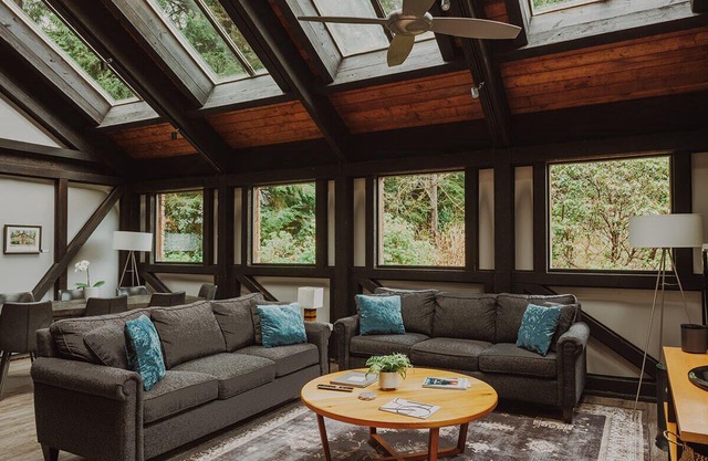 Tofino Brick House — architecturally unique home and gardens at Chesterman Beach