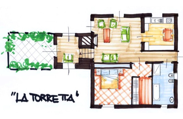 Torretta Wohnung in der Villa San Giuseppe