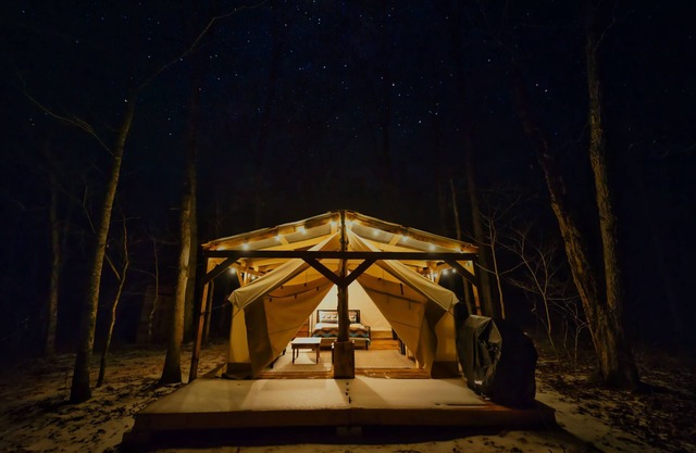 Tranquil Creekside Glamping Current River Mark Twain Forest Safari Tent