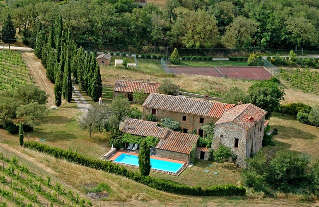 Privates Cottage auf Weinberg im Chianti, privater Pool, grandioses Panorama