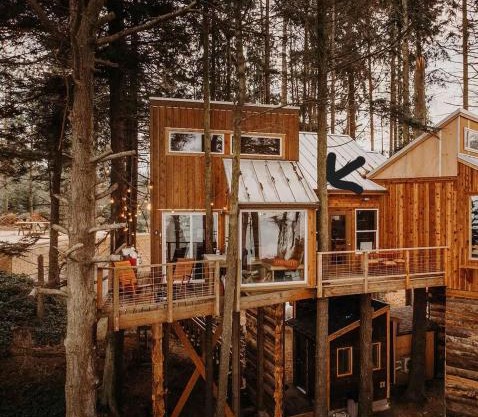 Treehouse-Small Eagles Perch over the water