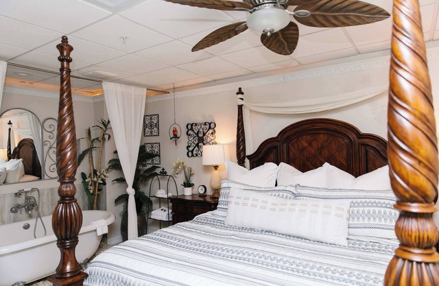 Tropical Jungle Themed Suite with real sand, King Bed