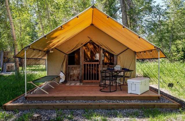 TroutChasers Glamping Tent - Crackling Fire, Fresh Air, Fly Fishing