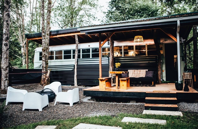 Tucked Away Skoolie Experience #gloriatheskoolie