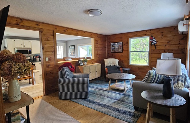 Two bedroom home in private setting 1/3 mile from beach.