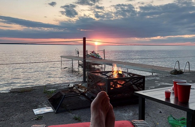 Two Story Boathouse Located On East Side of Lake Simcoe