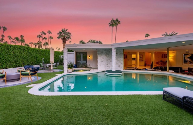 Ultra-Lux, Mid-Century, Home with Private Pool Accessible from Living Room