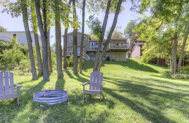 Unique river front home in the village.