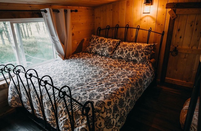 Unique western style cabin surrounded by nature in a bison pasture 🦬