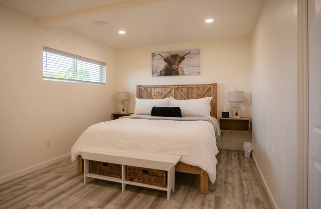Unwind in this stylish, fully remodeled farmhouse with mountain views and a private hot tub