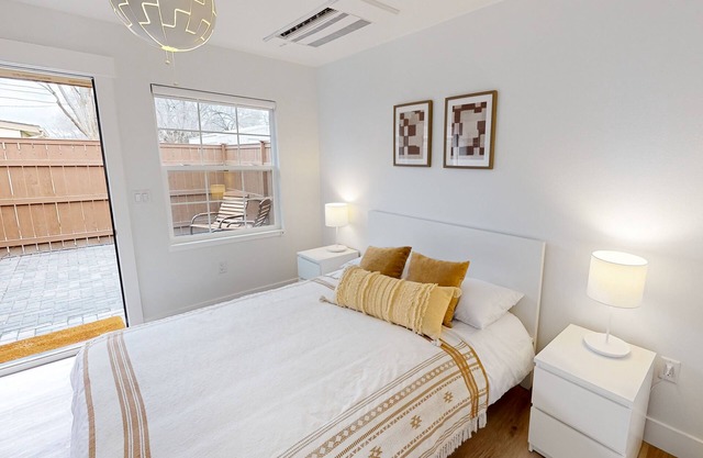 Updated retreat with kitchenettes, on-site laundry, private patio, & central AC