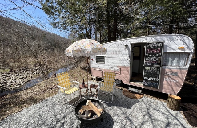 Upstate Catskills Beautiful 1963 Vintage Camper "Rosa"