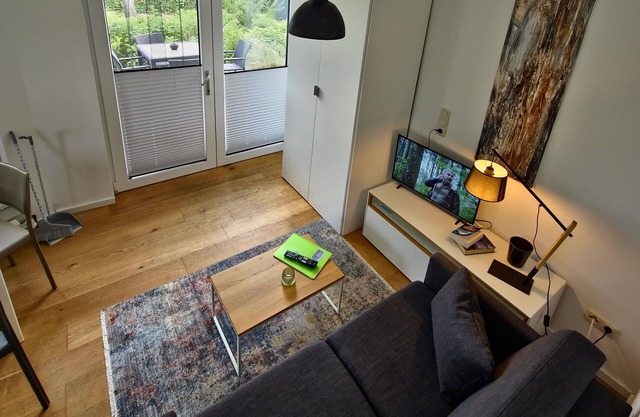 Ferienwohnung 5 – Bootshaus: Kompakt, hundefreundlich & mit großer Terrasse