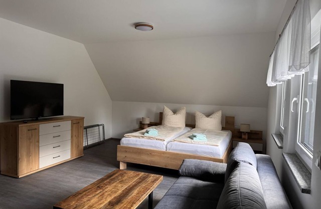Ferienwohnung "Himmelsleiter", Wohn-/Schlafraum - Ferienhaus Barbarine