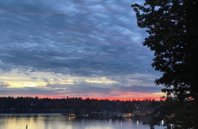 View of Mt. Rainer, stunning sunrises and moonrises on Puget Sound