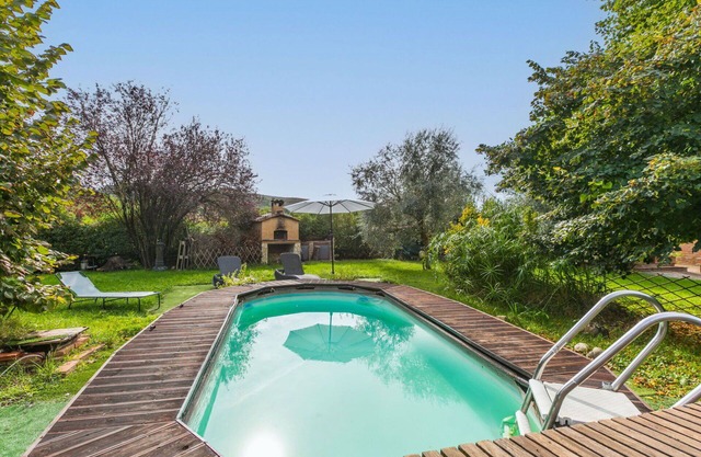 Ferienhaus mit Klimaanlage, Whirlpool, W-LAN, privatem Pool, TV, Innenhof, Panoramablick, Parkp...