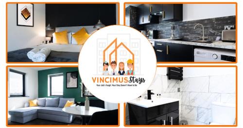 Vincimus Stays Peterborough - Contractor Only Stays - Studio & 1 Bed Apartments with Sofa Beds - Full Kitchens - FREE Parking - Wifi - Sky TV!